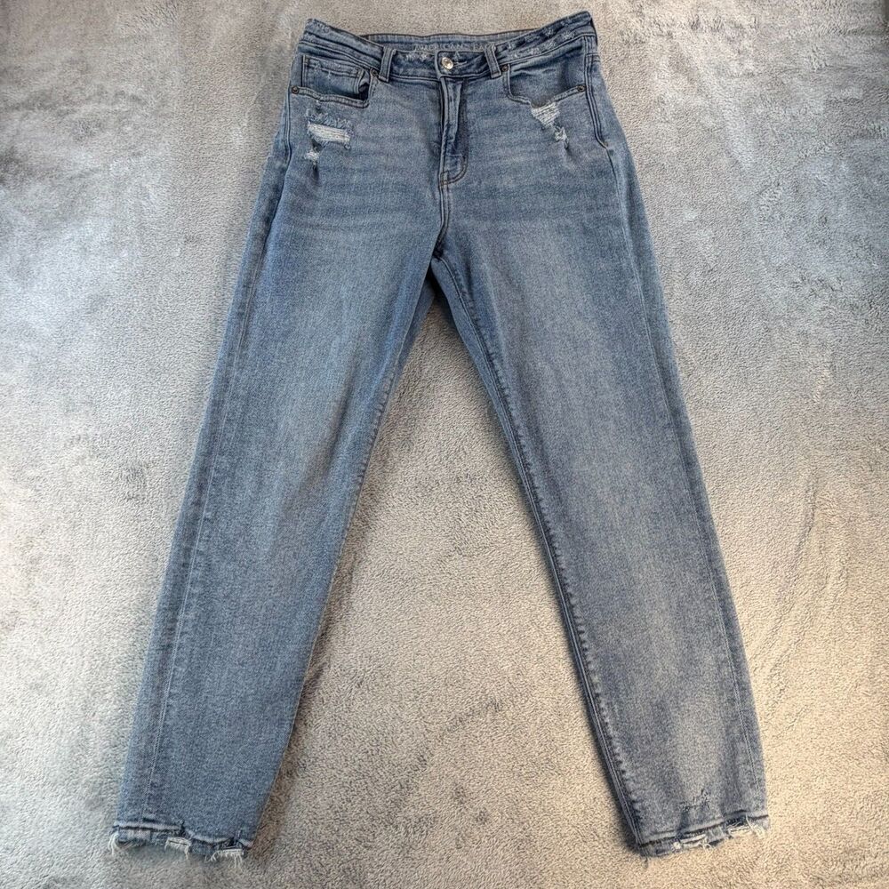American Eagle Jeans Women 8 Regular Stretch Distressed Light Wash